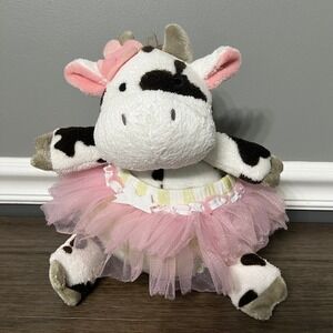 Baby Aspen Plush Cow Stuffed Animal Pink Tutu Ballerina Toy Gift